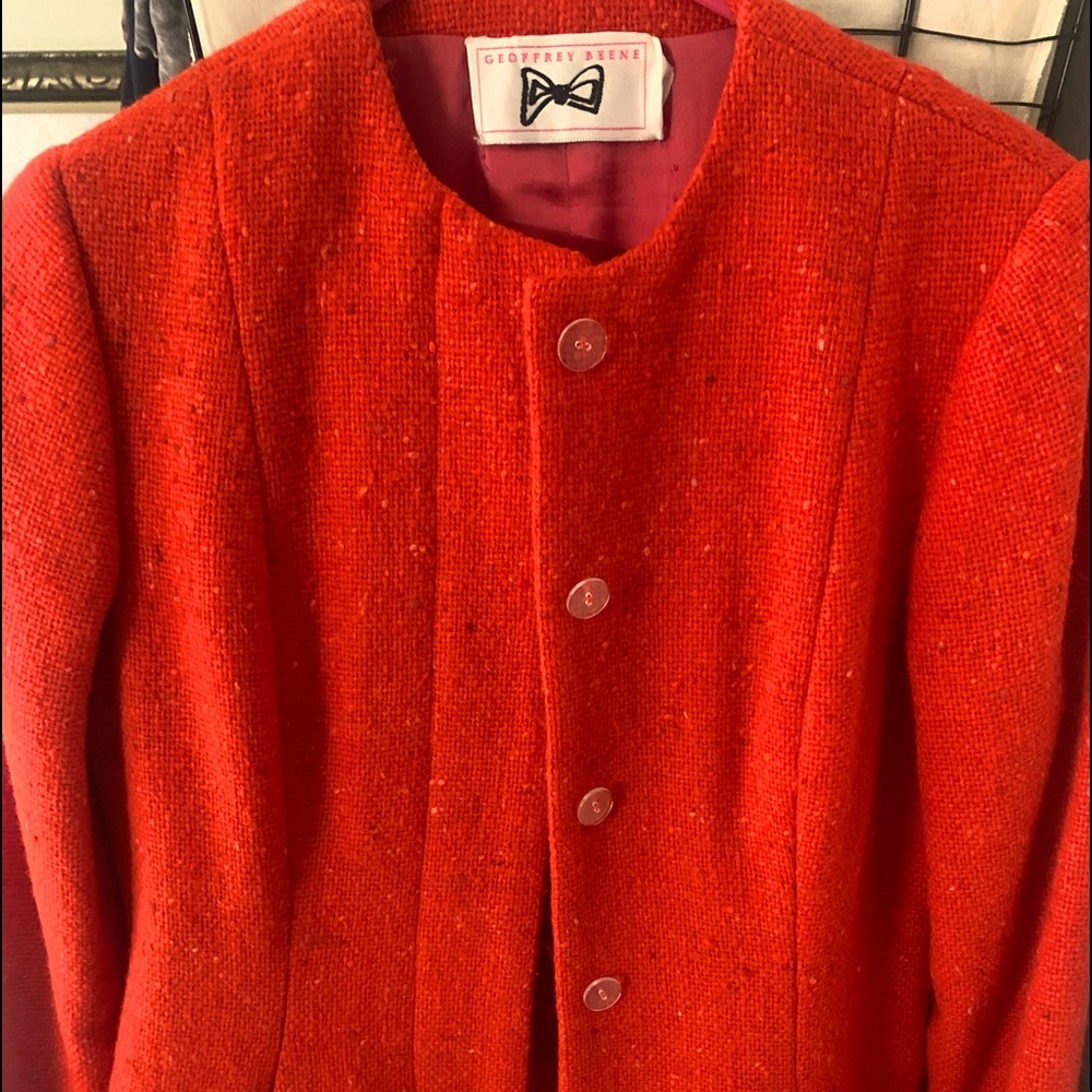 Geoffrey Beene red tailored coat
